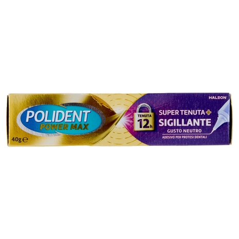 Polident Power Max, Super Tenuta + Sigillante, Adesivo per Protesi Dentale, Tenuta Giornaliera 40 g